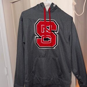 Gray and Red Logo Hoodie